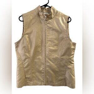 Vintage golden tan vip up vest